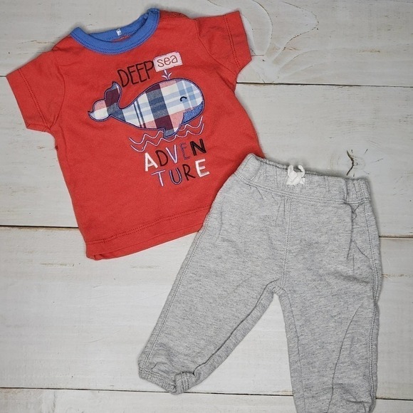 Boys 2 Pc Outfit Deep Sea Adventure 0-3 m - Picture 8 of 8
